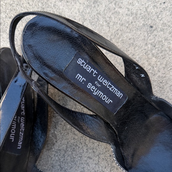 Stuart Weitzman Black and Cream Patterned Wedges - Picture 2 of 4